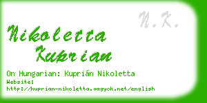 nikoletta kuprian business card
